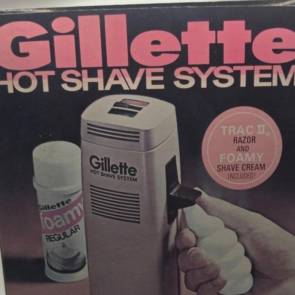 Vintage Gillette Hot Shave System Model GSM-3 with Trac II Razor NEW